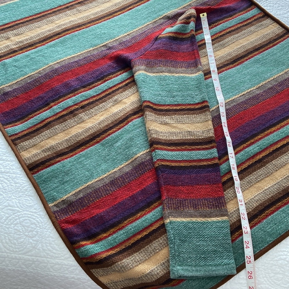 Ralph Lauren Serape Stripes Open Cardigan Waterfall Drapped Knit Wrap L to XL - Picture 11 of 15
